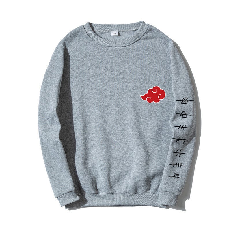 (LLVaaleanharmaa 4H)Anime Akatsuki Cloud Symbols Print Miesten Hupparit Hupparit Streetwear Rento Crewneck Pullover Miesten Naisten Ylisuuri neulepaita SHRY hinta ja tiedot | Miesten neuleet ja villapaidat | hobbyhall.fi