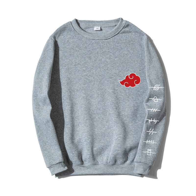 (XXLLVaaleanharmaa 4B)Anime Akatsuki Cloud Symbols Print Miesten Hupparit Pusero Streetwear Rento Crewneck Pullover Miesten Naisten Ylimitoitettu collegepaita SHRY hinta ja tiedot | Miesten neuleet ja villapaidat | hobbyhall.fi