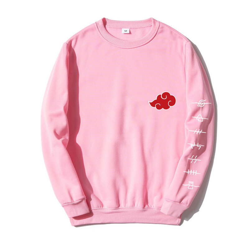 (XXLPink 4B)Anime Akatsuki Cloud Symbols Print Miesten Hupparit Hupparit Streetwear Rento Crewneck Pullover Miesten Naisten Ylimitoitettu collegepaita SHRY hinta ja tiedot | Miesten neuleet ja villapaidat | hobbyhall.fi