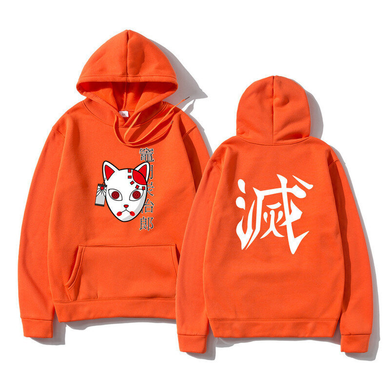 (SOrange B)Japanilainen huppari Anime Topit Pullover Sweatshirt Naiset Miehet Tanjiro Kamado Puku Hupparit Harajuku Sudadera hombre SHRY hinta ja tiedot | Miesten neuleet ja villapaidat | hobbyhall.fi