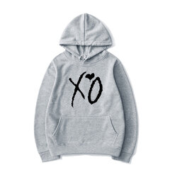 (Vaaleanharmaa 01)The Weeknd Solid Color Printed Hupparit XO Muoti Kirjekuvioinen huppari Miesten Naisten Harajuku Hip Hop Pullover Hupparit SHRY hinta ja tiedot | Miesten neuleet ja villapaidat | hobbyhall.fi