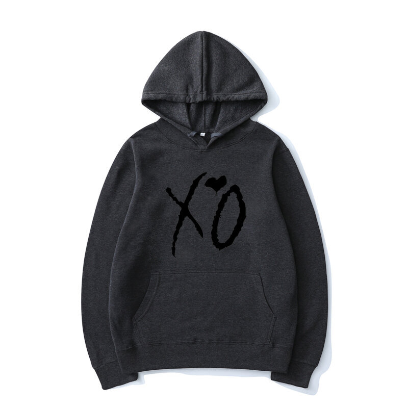 (SDark Grey 01)The Weeknd Solid Color Printed Hupparit XO Muoti Kirjekuvioinen huppari Miesten Naisten Harajuku Hip Hop Pullover Hupparit SHRY hinta ja tiedot | Miesten neuleet ja villapaidat | hobbyhall.fi