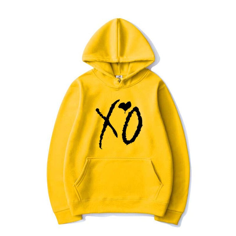 (keltainen 01)The Weeknd Solid Color Printed Hupparit XO Muoti Kirjekuvioinen huppari Miesten Naisten Harajuku Hip Hop Pullover Hupparit SHRY hinta ja tiedot | Miesten neuleet ja villapaidat | hobbyhall.fi