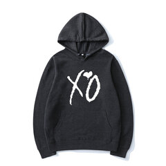 (MDark Grey 02)The Weeknd Solid Color Printed Hupparit XO Muoti Kirjekuvioinen huppari Miesten Naisten Harajuku Hip Hop Pullover Hupparit SHRY hinta ja tiedot | Miesten neuleet ja villapaidat | hobbyhall.fi