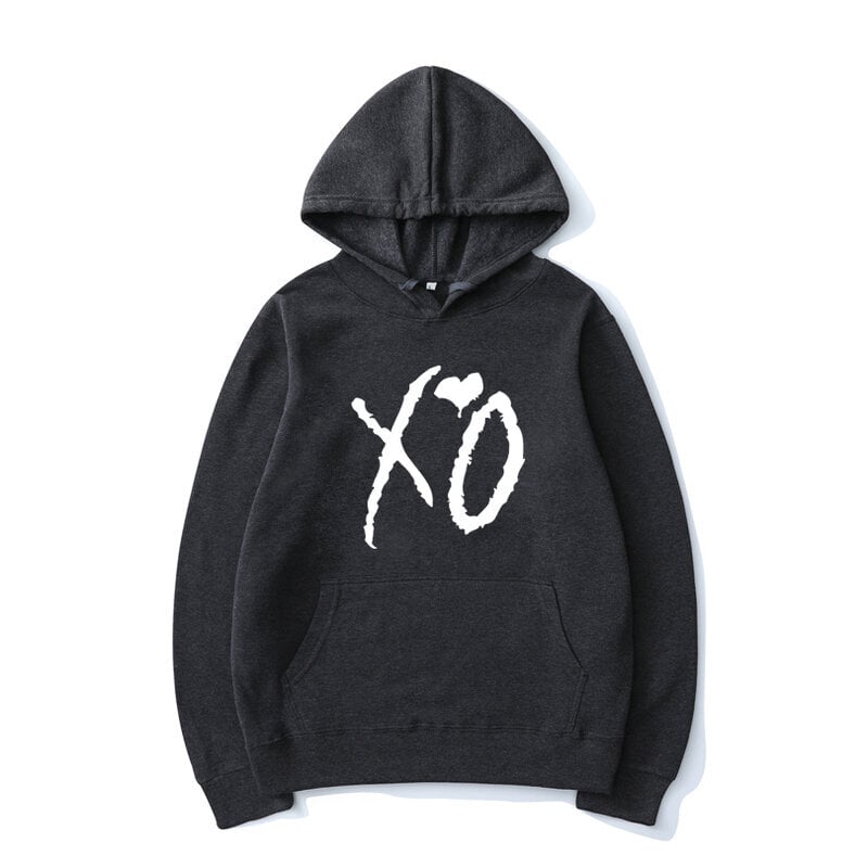 (MDark Grey 02)The Weeknd Solid Color Printed Hupparit XO Muoti Kirjekuvioinen huppari Miesten Naisten Harajuku Hip Hop Pullover Hupparit SHRY hinta ja tiedot | Miesten neuleet ja villapaidat | hobbyhall.fi