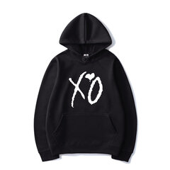 (MBlack)The Weeknd Solid Color Printed -hupparit XO Muoti Kirjekuvioinen huppari Miesten Naisten Harajuku Hip Hop Pullover -hupparit SHRY hinta ja tiedot | Miesten neuleet ja villapaidat | hobbyhall.fi