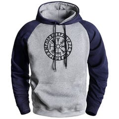 (SDark Blue Grey)Viking Compass Print Mies collegepaita Myy Mies Merkki Hupparit Syksy Talvi Lämmin Fleece Huppari Verryttelypuvut Miesten Muoti Neulepusero SHRY hinta ja tiedot | Miesten neuleet ja villapaidat | hobbyhall.fi