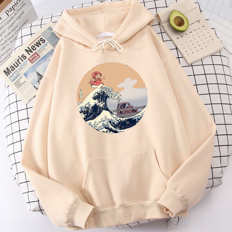 (SBeigeE0437) Ponyo Japani Anime Söpöt Printti Miesten Puserot Hip Hop Harajuku Hupullinen Syksy Löysä Streetwear Fleece Hauska Rento Miesten Hupparit SHRY hinta ja tiedot | Miesten neuleet ja villapaidat | hobbyhall.fi