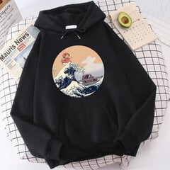 (SMusta)Ponyo Japani Anime Söpö printti Miesten collegepaita Hip Hop Harajuku Hupullinen Syksy Löysä Streetwear Fleece Hauska Rento Miesten Hupparit SHRY hinta ja tiedot | Miesten neuleet ja villapaidat | hobbyhall.fi