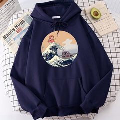 (XXLDark Blue) Ponyo Japani Anime Söpöt Printti Miesten Neulepuserot Hip Hop Harajuku Hupullinen Syksy Löysä Streetwear Fleece Hauska Rento Miesten Hupparit SHRY hinta ja tiedot | Miesten neuleet ja villapaidat | hobbyhall.fi