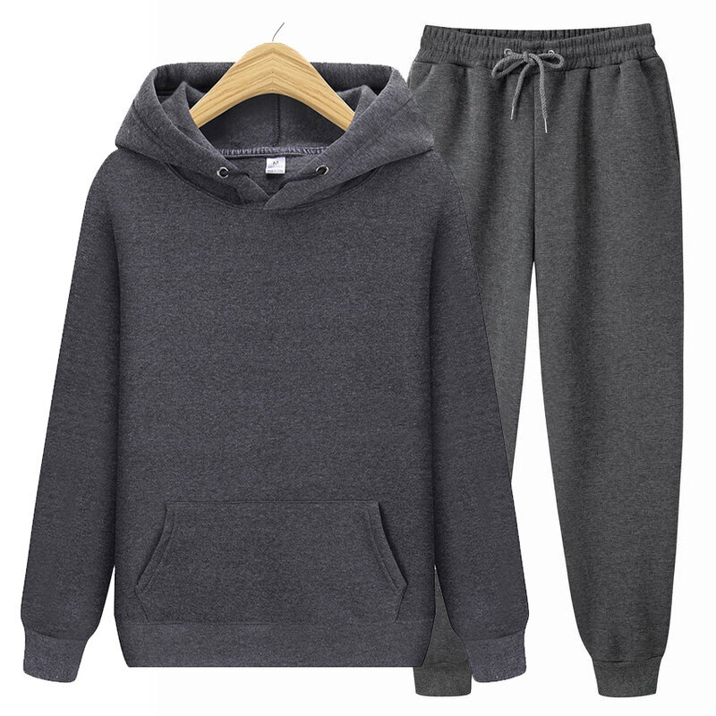 (XXLDark Grey)Miesten setit Hupparit+housut Syksy Talvi Huppari Huppari Swetarihousut Muoti Slim Fit Miesten Setti Huppari Housut Hip Hop Pullover Huppari SHRY hinta ja tiedot | Miesten neuleet ja villapaidat | hobbyhall.fi