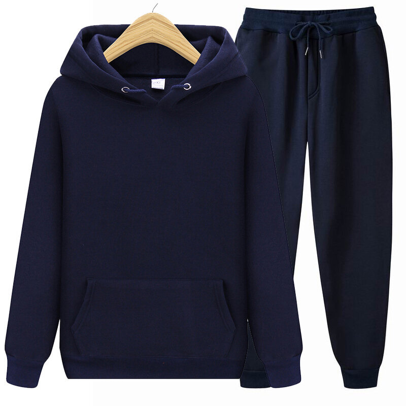 (XXXLNavy Blue)Miesten setit Hupparit+housut Syksy Talvi Huppari Huppari Swetarihousut Muoti Slim Fit Miesten setti Huppari Housut Hip Hop Pullover Huppari SHRY hinta ja tiedot | Miesten neuleet ja villapaidat | hobbyhall.fi