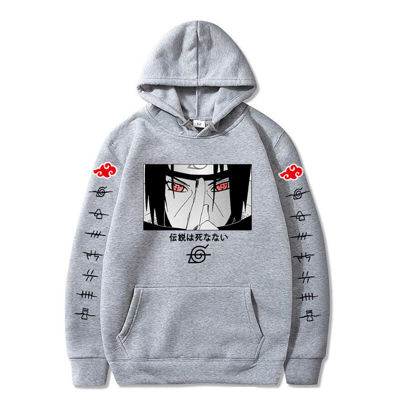 (Vaaleanharmaa f)Japanilainen anime Akatsuki Miesten huppari Pilvi Symbolit Japani Hupparit Streetwear Itachi Syksy Talvi SHRY hinta ja tiedot | Miesten neuleet ja villapaidat | hobbyhall.fi