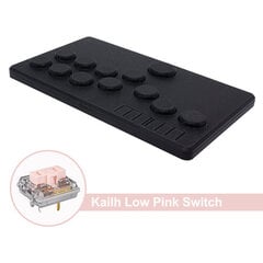 Flatbox Arcade Fight Stick Mini Hitbox peliohjain Pico GP2040-CE PC/PS3/PS4, musta punaisilla kytkimillä hinta ja tiedot | Pelikonsolitarvikkeet | hobbyhall.fi