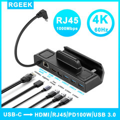 Steam Deck -telakointiasema TV:n jalusta Keskitinpidike Telakka USB C - RJ45 Ethernet 4K 60 HZ HDMI-yhteensopiva Steam Deck Dock -konsoli hinta ja tiedot | Pelikonsolitarvikkeet | hobbyhall.fi