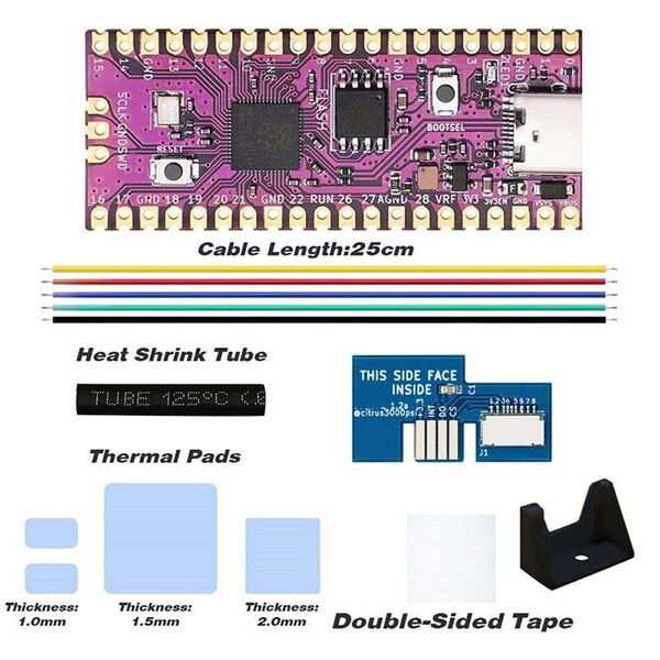 Raspberry Pi Pico Boardille Picoboot IPL Replacement Modchip ja SD2SP2 Adapter Card Reader for Nintendo GameCube