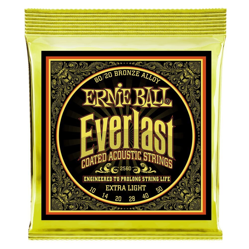 Ernie Ball Everlast Extra Light Bronze 0,010 - 0,050 Akustisen kitaran kielet hinta ja tiedot | Soittimien lisätarvikkeet | hobbyhall.fi