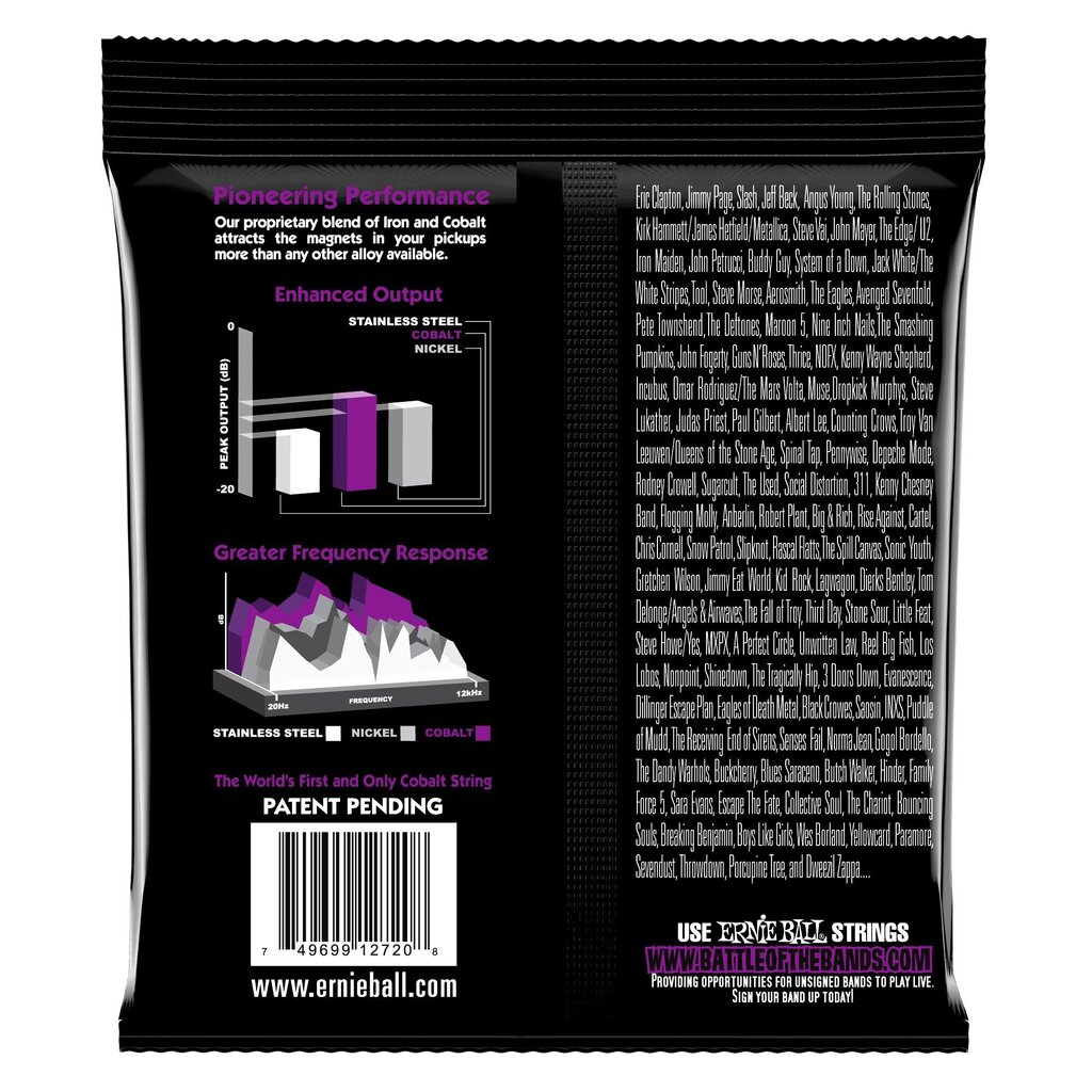 Sähkökitaran kielet Ernie Ball P02720 Power Slinky Cobalt 11-48 hinta ja tiedot | Soittimien lisätarvikkeet | hobbyhall.fi