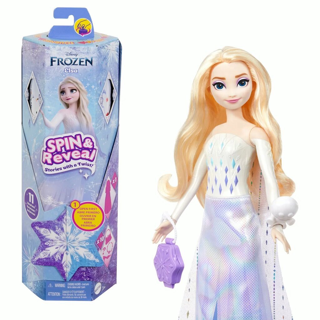 Nukke Disney Princess Spin Reveal Frozen Elza hinta ja tiedot | Tyttöjen lelut | hobbyhall.fi