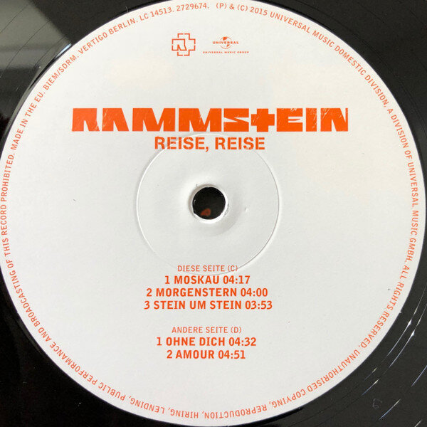 Rammstein "Reise, Reise" vinyylilevy hinta ja tiedot | Vinyylilevyt, CD-levyt, DVD-levyt | hobbyhall.fi