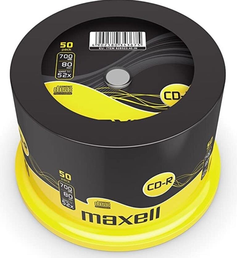 CD-R80 MAXELL kakkurasia käärittynä, 700MB, 52x, 50pk hinta ja tiedot | Vinyylilevyt, CD-levyt, DVD-levyt | hobbyhall.fi