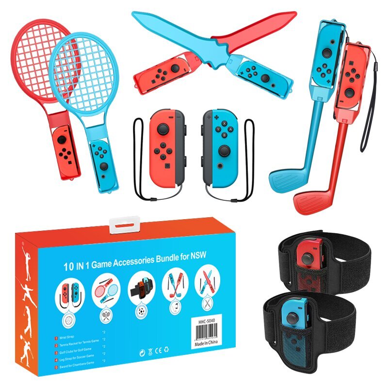 Switch Sports Accessories Bundle 10in1 Family Accessories Kit NS Sports Games hinta ja tiedot | Pelikonsolitarvikkeet | hobbyhall.fi