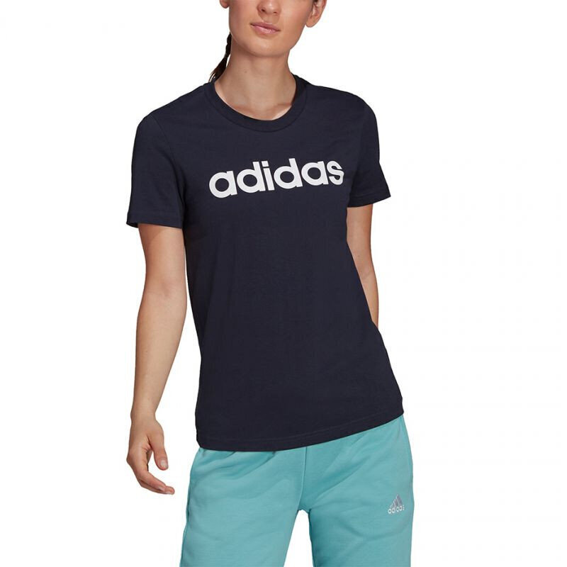 Naisten T-paita Adidas Essentials Slim Logo W H07833, sininen hinta ja tiedot | Naisten T-paidat | hobbyhall.fi