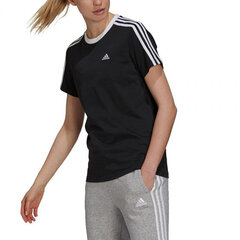Naisten T-paita Adidas Essentials 3 Stripes W GS1379, musta. hinta ja tiedot | Adidas Muoti | hobbyhall.fi