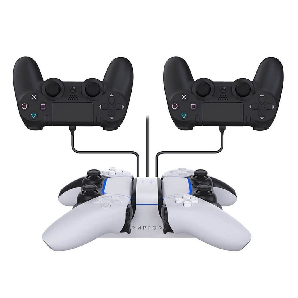 Raptor CS200-U latausasema PS4/PS5 ohjaimille hinta ja tiedot | Ohjaimet ja lisätarvikkeet | hobbyhall.fi