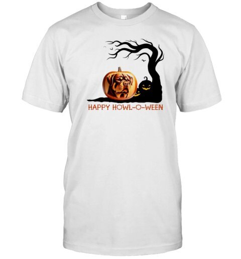 Happy Howl O Ween Rottweiler Pumpkin Halloween T-Shirt hinta ja tiedot | Miesten T-paidat | hobbyhall.fi