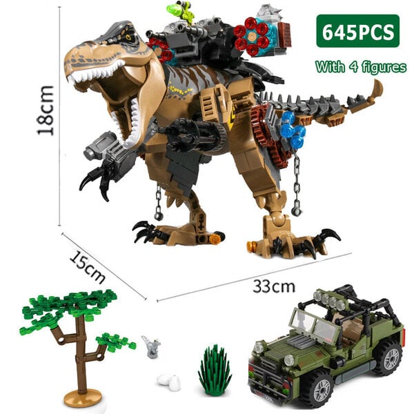 Mengwoha Jurassic Reload Tyrannosaurus Rex -rakennuspalikat Dinosaurusmaailma figuurien kanssa Eläinpuisto palikat Lelut lapsille Lahja