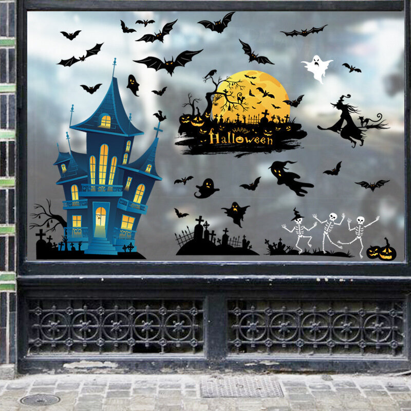 Halloween-ikkunatarrat Sähköstaattiset irrotettavat ikkunalasitarrat seinätarrat hinta ja tiedot | Koristeet ja tarrat | hobbyhall.fi