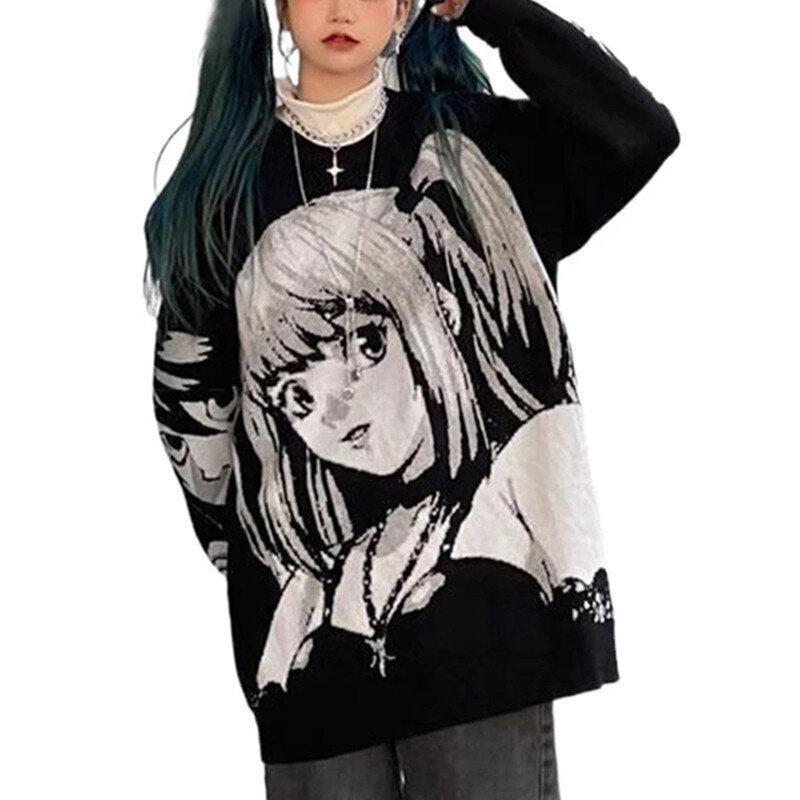 (M1 kpl)Paksu Anime Death Note Misa Amane Cosplay Topit Huppari Harajuku Streetwear Korean Oversize Pullover Swetaripaita Naisten Hupparit SHRY hinta ja tiedot | Miesten neuleet ja villapaidat | hobbyhall.fi