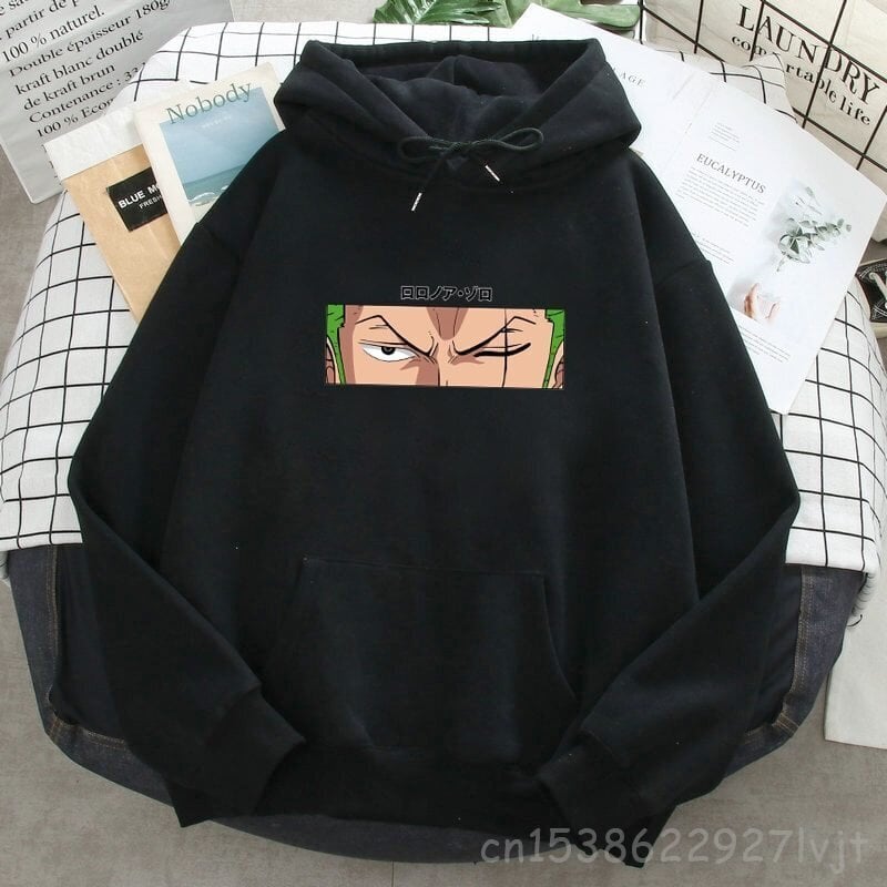 (SBlack1)Roronoa Zoro Print Hupparit Naiset Miehet Japani Anime Puserot Hupulliset Merkki Mies Nainen Hupulliset taskut Katuvaatteet SHRY hinta ja tiedot | Miesten neuleet ja villapaidat | hobbyhall.fi