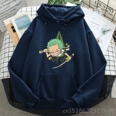 (SDark Blue1) Roronoa Zoro Print Hupparit Naiset Miehet Japani Anime Puserot Hupullinen merkki Mies Nainen Hupulliset taskut Streetwear SHRY hinta ja tiedot | Miesten neuleet ja villapaidat | hobbyhall.fi