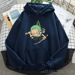 (LDark Blue11)Roronoa Zoro Print Hupparit Naiset Miehet Japani Anime Puserot Hupullinen merkki Mies Nainen Hupulliset taskut Streetwear SHRY hinta ja tiedot | Miesten neuleet ja villapaidat | hobbyhall.fi