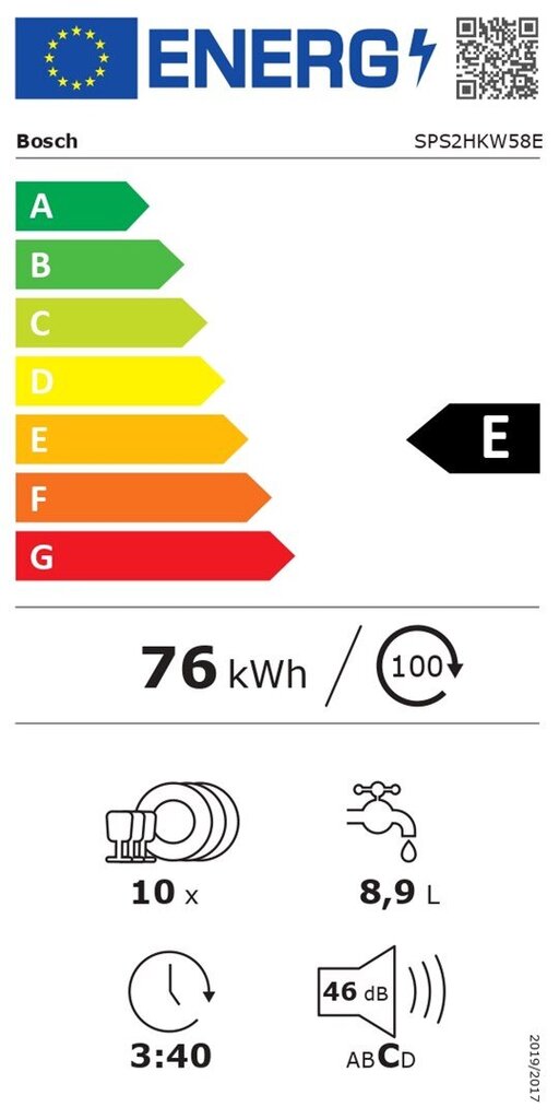 Bosch Serie 2 SPS2HKW58E hinta ja tiedot | Astianpesukoneet | hobbyhall.fi