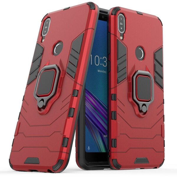 Cool Armor Guard Ring Holder Kickstand PC TPU hybridi matkapuhelinkotelo Asus ZenFone Max Pro (M1) ZB602KL