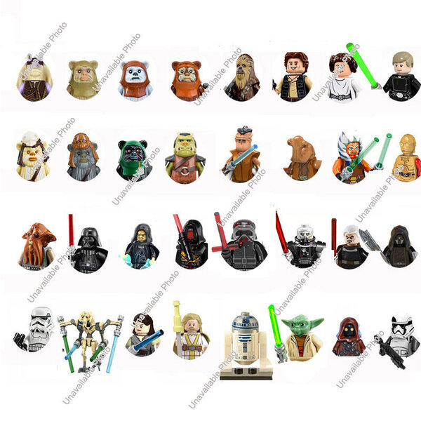 Hasbro 32 kpl/setti Tähtihahmot Wars Leia Yoda Han Solo Ritari Sith Darth Vader Luke Anakin Iskusotilas Bricks Lelut lapsille