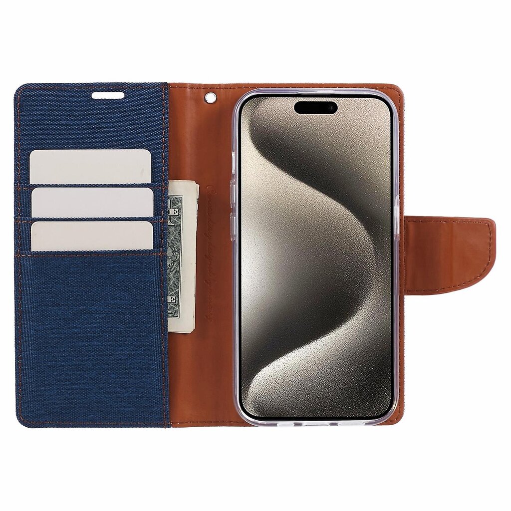 iPhone 15 Pro Max Case Canvas Texture -puhelimen nahkakuori hinta ja tiedot | Puhelimen kuoret ja kotelot | hobbyhall.fi