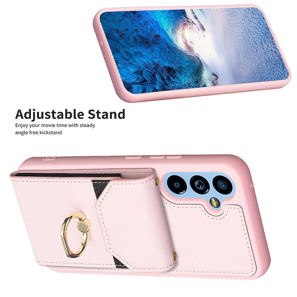 Naarmuuntumaton PU-nahka+TPU-puhelinkotelo Samsung Galaxy A34 5G:lle, korttiteline rengasjalustalla hinta ja tiedot | Puhelimen kuoret ja kotelot | hobbyhall.fi