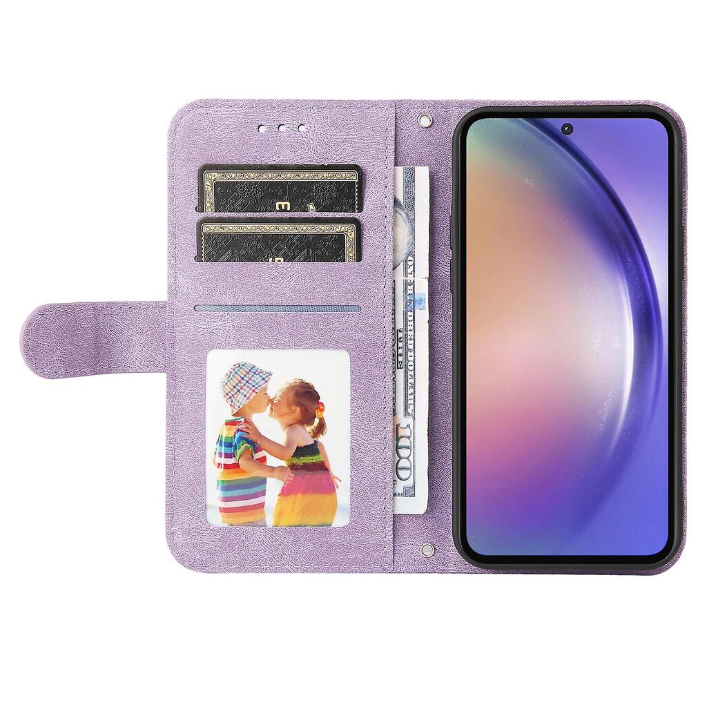 Samsung Galaxy A55 5G -puhelinlompakkokotelolle Ihoystävällinen taitettava nahkainen jalustan suojus hinta ja tiedot | Puhelimen kuoret ja kotelot | hobbyhall.fi