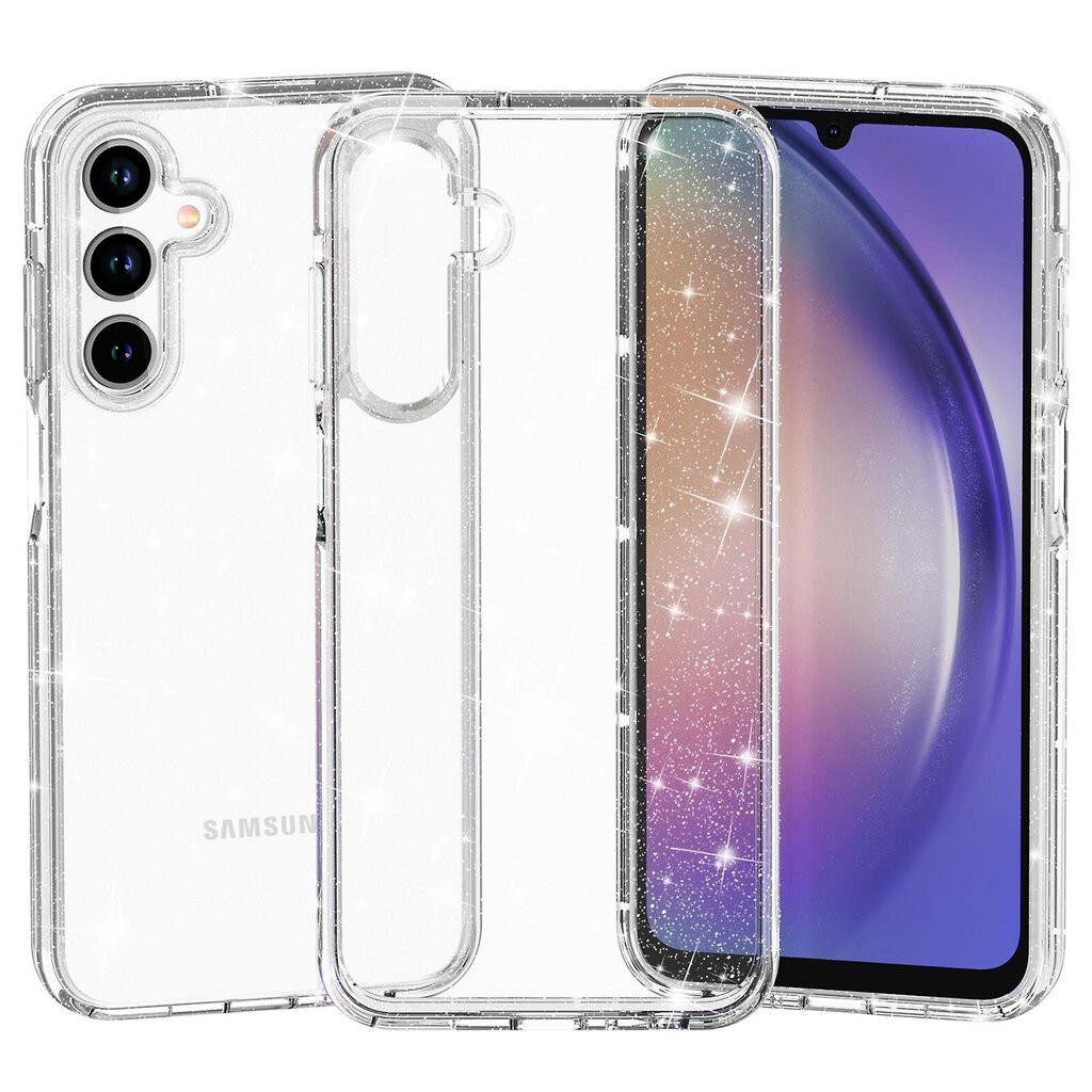 Matkapuhelimen suojakuori Samsung Galaxy A55 5G kotelolle PC+TPU naarmuuntumaton Sparkly Glitter Mobile Shell hinta ja tiedot | Puhelimen kuoret ja kotelot | hobbyhall.fi