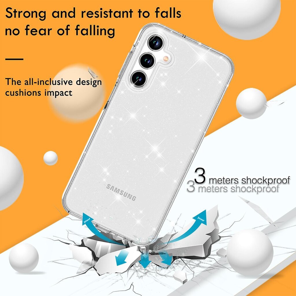 Matkapuhelimen suojakuori Samsung Galaxy A55 5G kotelolle PC+TPU naarmuuntumaton Sparkly Glitter Mobile Shell hinta ja tiedot | Puhelimen kuoret ja kotelot | hobbyhall.fi