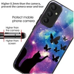 Samsung Galaxy A55 5G karkaistu lasikuorelle TPU-kehyskuvioinen suojakuori hinta ja tiedot | Puhelimen kuoret ja kotelot | hobbyhall.fi