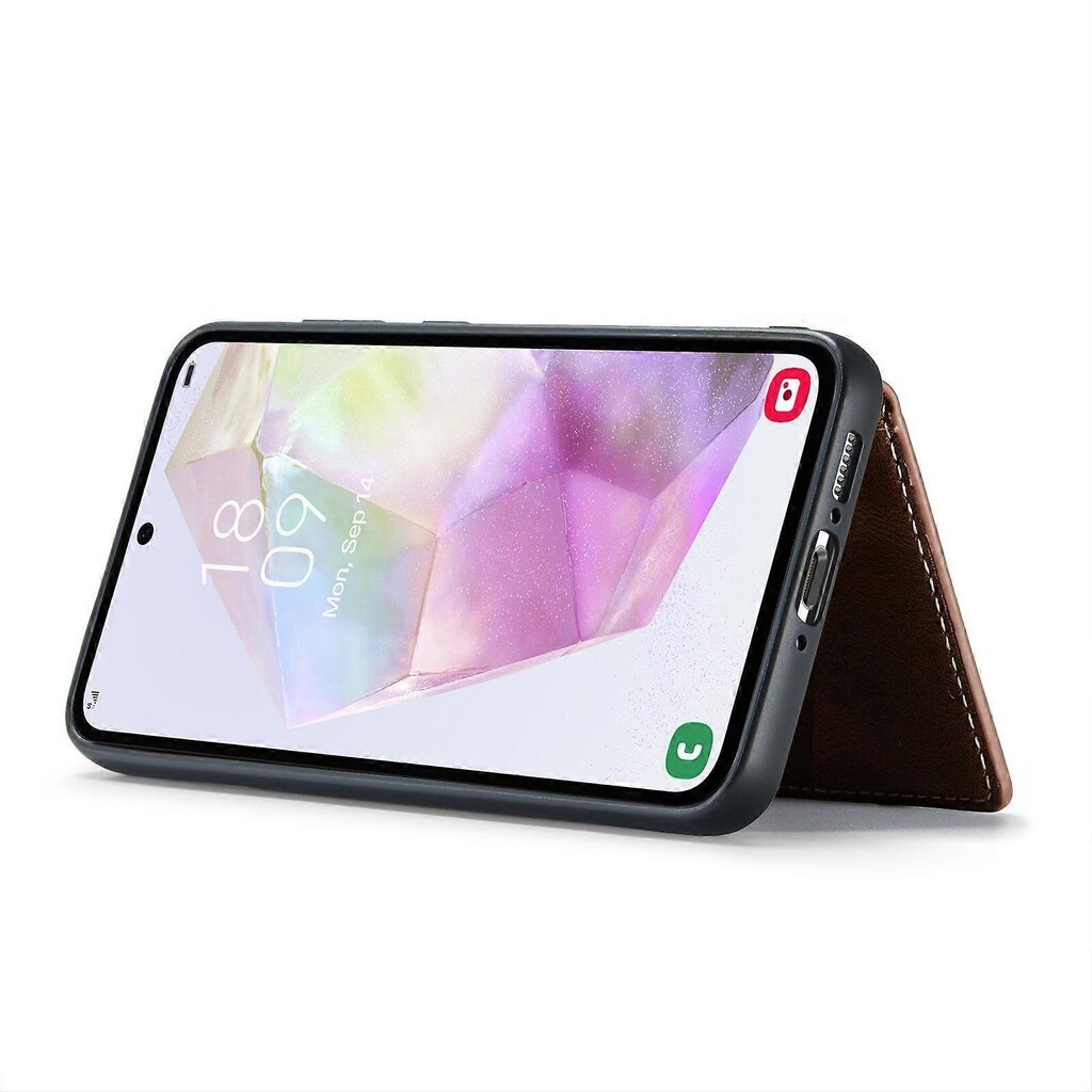 Samsung Galaxy A35 5G Case Card Bag Retro-nahka+TPU-puhelimen suojakuori hinta ja tiedot | Puhelimen kuoret ja kotelot | hobbyhall.fi