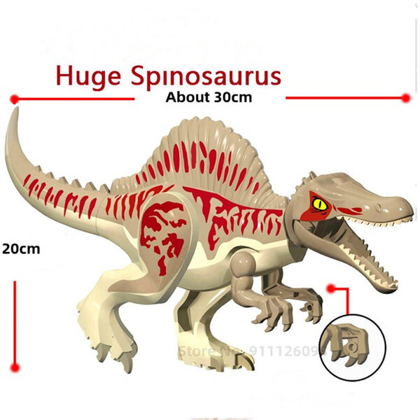 Jurassic Dinosaur Therizinosaurus World Park Giganotosaurus Dino malli Quetzalcoatlus Rakennuspalikat Tiilet Lasten Lelut Joululahja