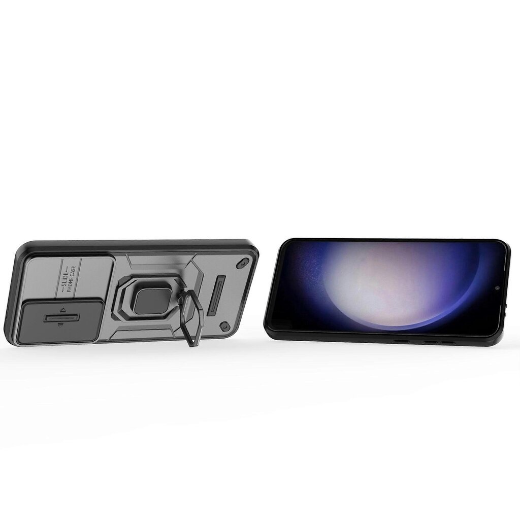 Samsung Galaxy S24 FE Case Ring -jalustalle PC+TPU-puhelimen kannen liukukameran suojaus hinta ja tiedot | Puhelimen kuoret ja kotelot | hobbyhall.fi