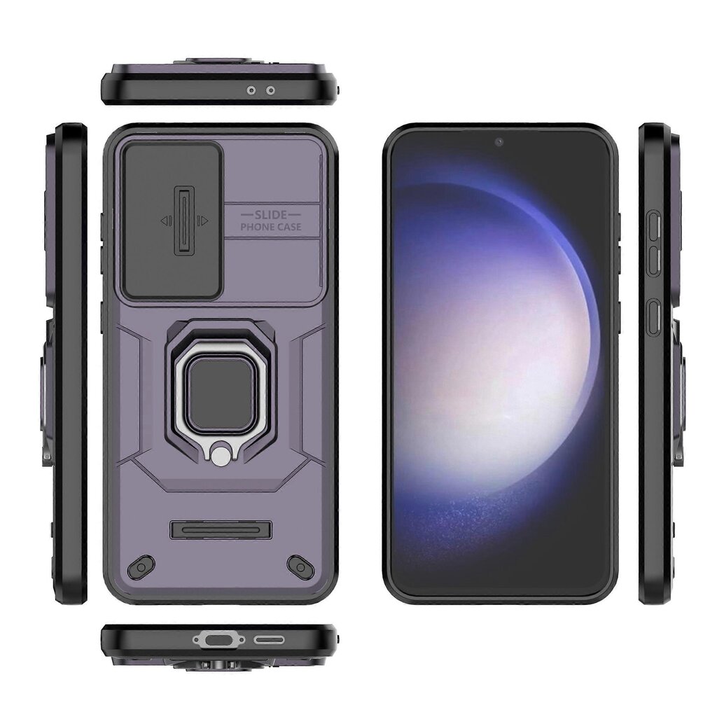 Samsung Galaxy S24 FE Case Ring -jalustalle PC+TPU-puhelimen kannen liukukameran suojaus hinta ja tiedot | Puhelimen kuoret ja kotelot | hobbyhall.fi