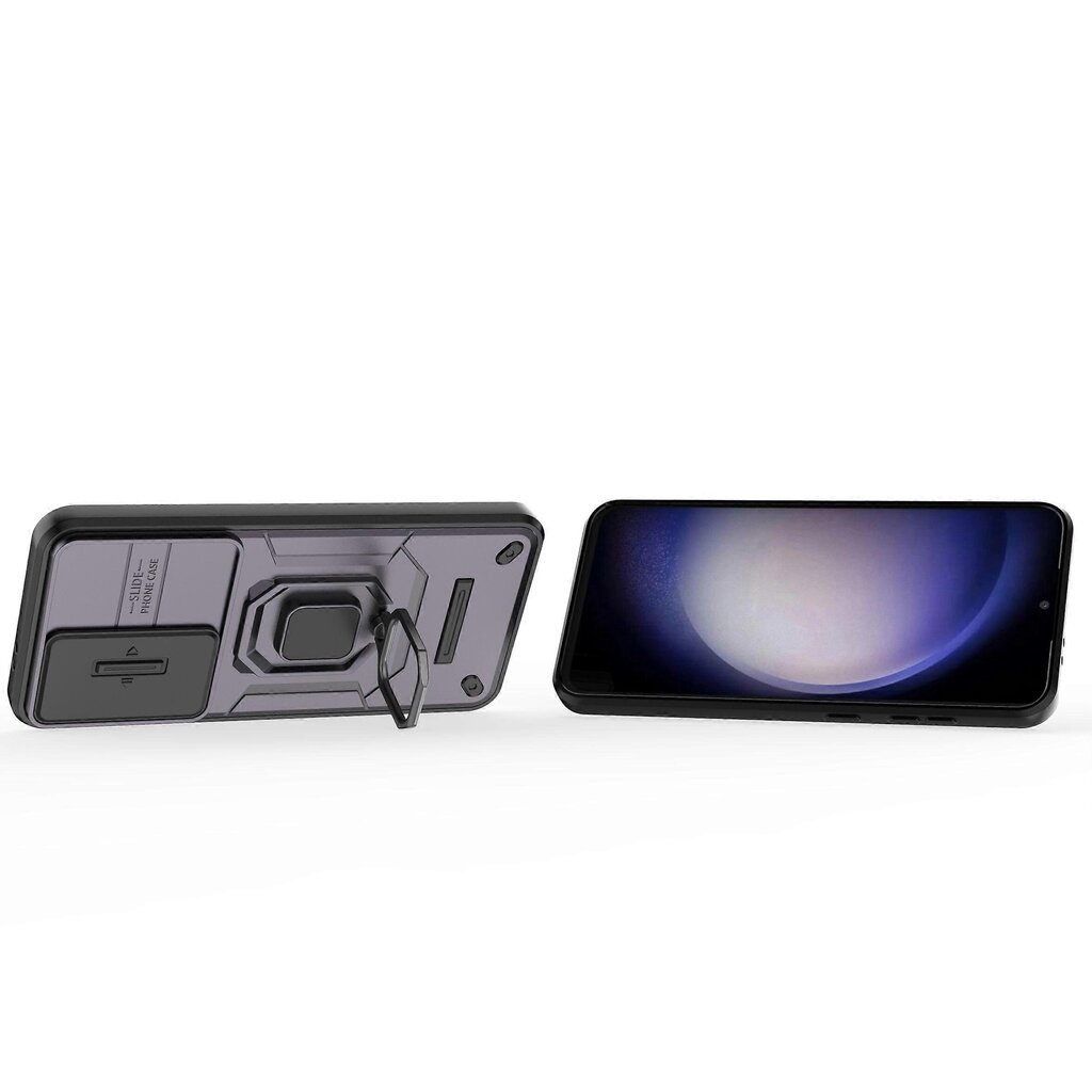 Samsung Galaxy S24 FE Case Ring -jalustalle PC+TPU-puhelimen kannen liukukameran suojaus hinta ja tiedot | Puhelimen kuoret ja kotelot | hobbyhall.fi